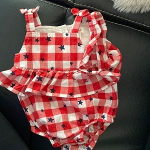 Fourth of July outfit with bow.